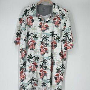 Chaos Golf Floral print polo shirt large